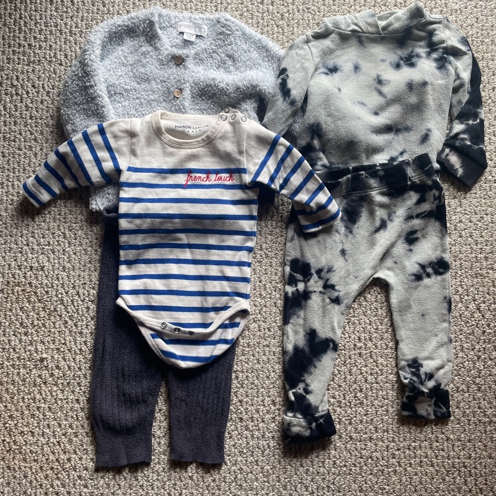 Luxury brand baby clothes bundle - 6 months, includes Maison Labiche onesie!